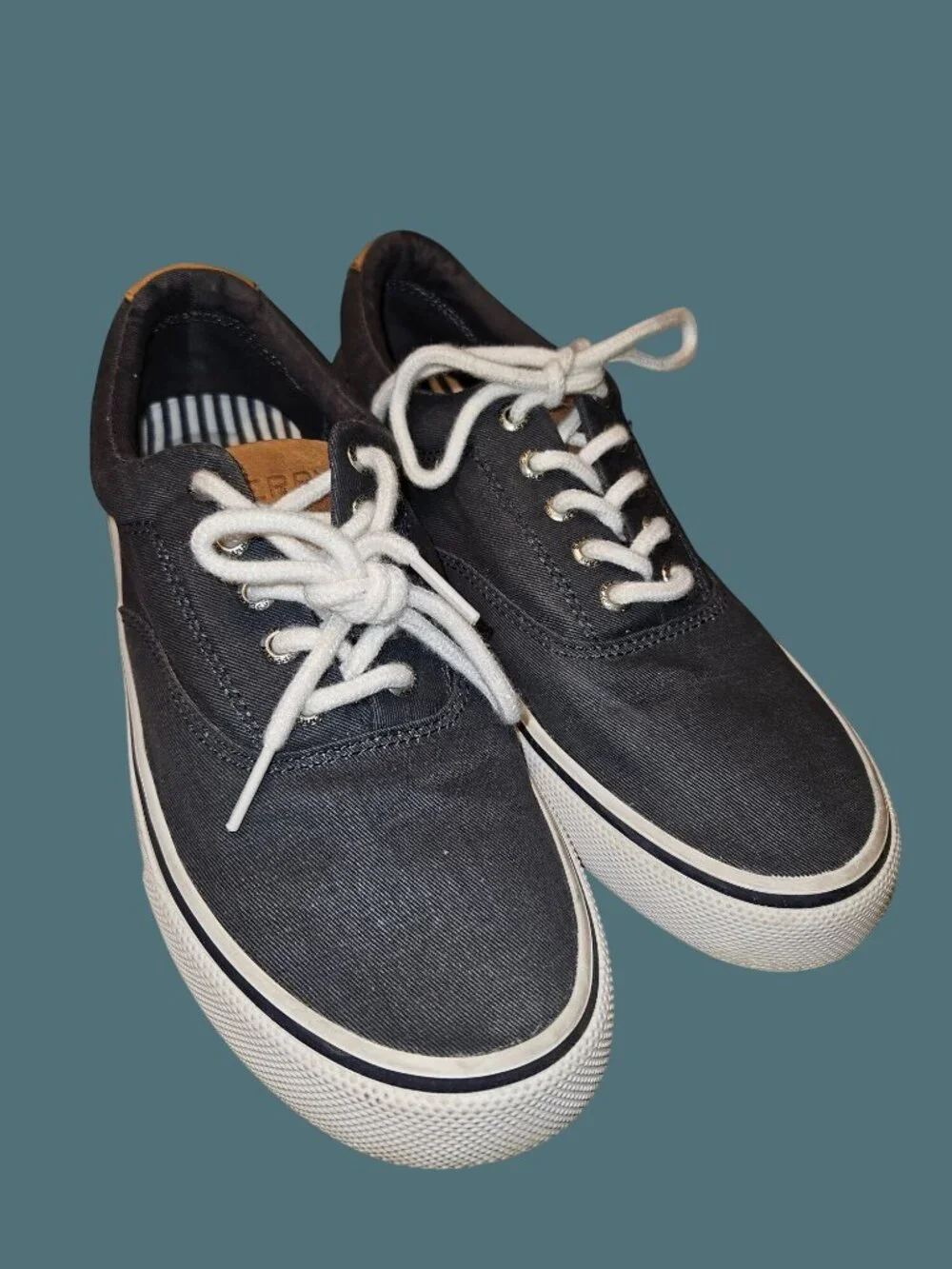 Sperry Top Sider Canvas Nautical Preppy Boat Shoes Men Size 7.5 Womens Size 9